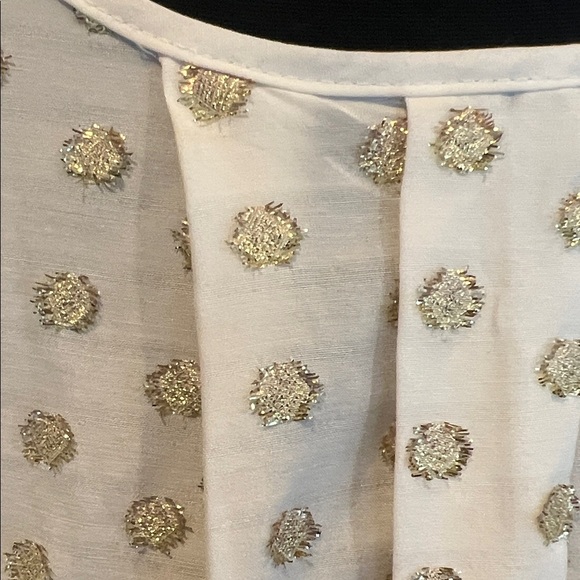Anthropologie Amadi White and Gold Women's Blouse XS - Picture 4 of 9
